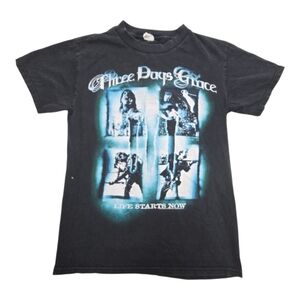 Y2k Three Days Grace Life Starts Now Band Tour T-Shirt Small